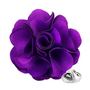 Imagem de Vittorio Vico Broche de lapela de flor de cor sólida formal masculino premium - Boutonniere para homens, broche, 2.5" (6.36CM), Poliéster, Não aplicável