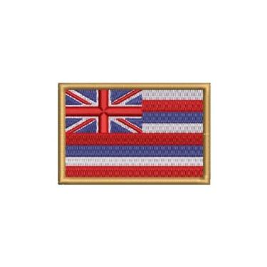 Imagem de BE0423-001 Bandeira Havaí Patch Bordado 7,5×5,0cm (D) Matriz Para Bordar)