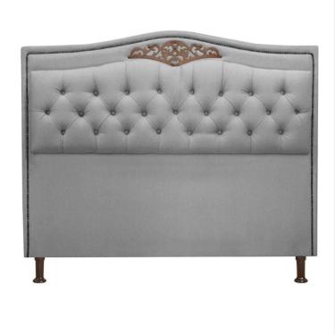 Imagem de Cabeceira Estofada Holanda 1,95 King Size Linho Shop Das Cabeceiras Grafite