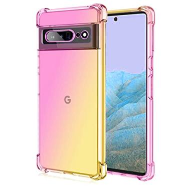Imagem de Ueokeird Capa para Pixel 7 Pro/Capa para Google 7 Pro, capa de telefone transparente e fofa gradiente fina, antiarranhões, capa protetora à prova de choque para Google Pixel 7 Pro (rosa)