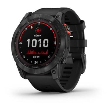 Imagem de Monitor Cardíaco de Pulso com GPS Garmin Fenix 7X Solar Cinza c/pulseira Preta EMEA/AU/NZ/AFR/SAM