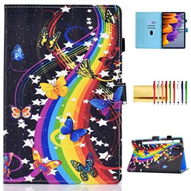 Imagem de Capa fólio para Samsung Galaxy Tab S7 (2020) de 11 polegadas, capa magnética de couro PU flip com suporte para caneta, compartimentos para cartões, capa carteira para Galaxy Tab S7 SM-T870/T875/T876,