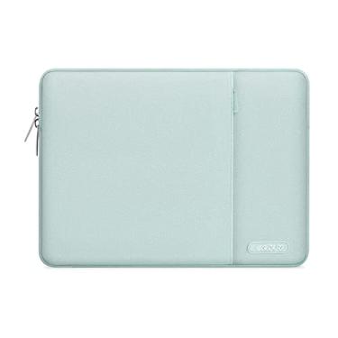 Imagem de Capa MOSISO para laptop de 15, 15,6 e 16 polegadas, compatível com MacBook Pro 16 M4, M3, M2 e M1, notebook HP, Acer, Dell, Lenovo, ASUS, bolsa vertical de poliéster com bolso, verde-menta