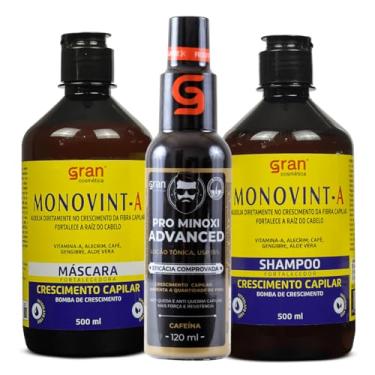 Imagem de Kit Tratamento Capilar Força Crescimento e Ação Antiqueda Shampoo e Máscara de Fortalecimento Monovin A + Tônico Pro Minoxi
