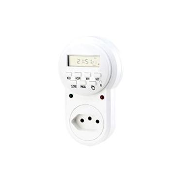 Imagem de Temporizador Digital com Contagem de Segundos, 18 programações, Bivolt, Exatron, Branco