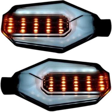 Imagem de Par Pisca Seta Esportivo Universal em LED Branco e Amarelo - Loja Duas