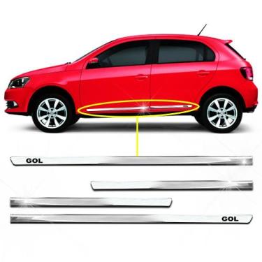 Imagem de Kit Friso Lateral Personalizado Modelo Slim Inferior Cor Cromado Gol G