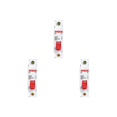 Imagem de Kit C/3 - Disjuntor Steck Din Unipolar 16A Sd61 3Ka