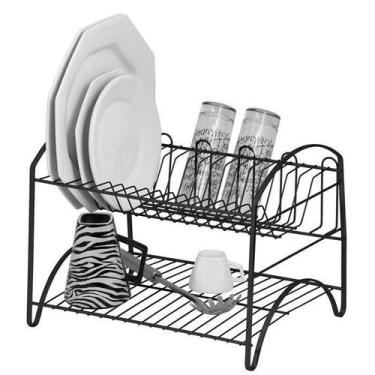 Imagem de Escorredor De Louças Pratos  Duplo Linha Black - Passerini