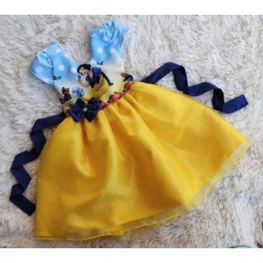 Imagem de Vestido Menina Infantil Tule Temático Branca de Neve - AUREA, P