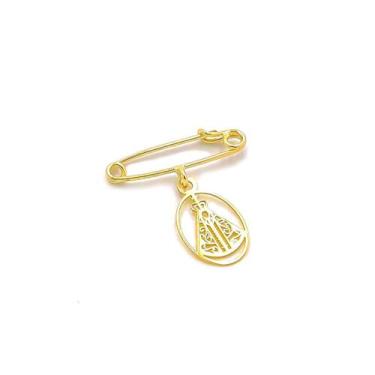 Imagem de Alfinete de Ouro 18k Com Pingente Nossa Senhora Aparecida Santa - Prim