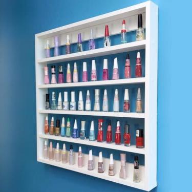 Imagem de Expositor esmaltes Branco espaço para 200 esmaltes 60x63x6 - Móveis No