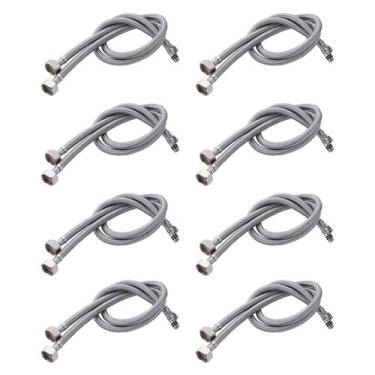 Imagem de Engate Rabicho 80cm Kit 8 Unidades Agua Quente Fria Misturador Torneir