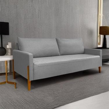 Imagem de Sofá Elegance 2 Lugares 1,40m Linho Cinza Escuro Recepção Consultório 