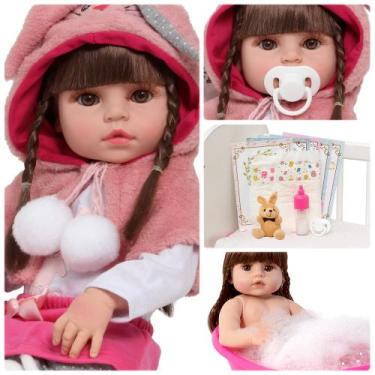 Imagem de Bebê Reborn Valentina Cabelo Castanhos Articulado Princesa - Cegonha R