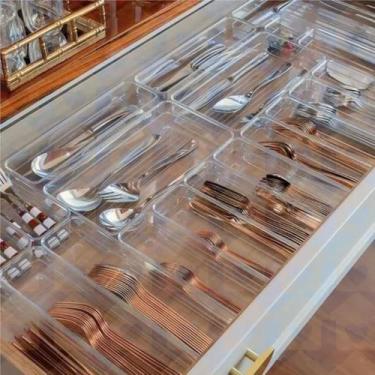 Imagem de Kit Separador Organizador Modular Maquiagem Esccritorio 2 Pçs - PLASTU