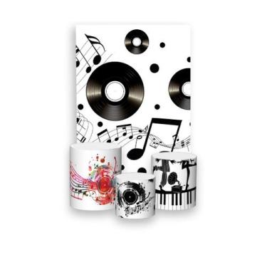 Imagem de Painel De Festa Vertical 1,50 x 2,20 + Trio De Capas Cilindro - Anos 8