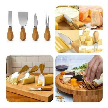 Imagem de Conjunto Espátulas Jogo 4 Pçs P/ Cortar Queijos petiscos - ZEM