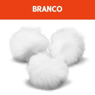 Imagem de Pompom - Pelúcia 70 Mm - 30 Unidades - Branco - Nº: 101 - Nybc