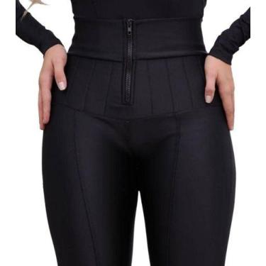 Imagem de Calça Super Lipo Preta Plus Size Com Cinta Aperta Barriga Modeladora -