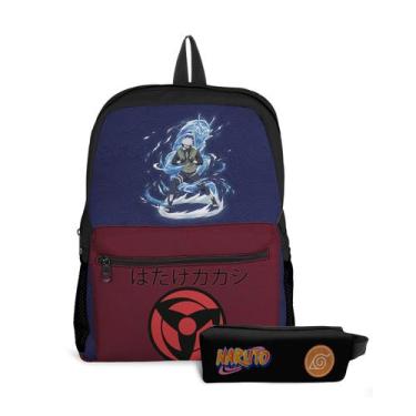 Imagem de  Kit Mochila com Bolso e Estojo Infantil Naruto Menina e Menino  - Use