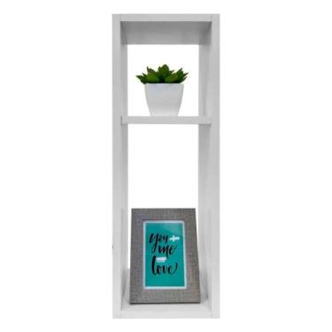 Imagem de Mesa De Cabeceira Pequena 20x20x60cm Branco Quarto Sala - Mercado das 
