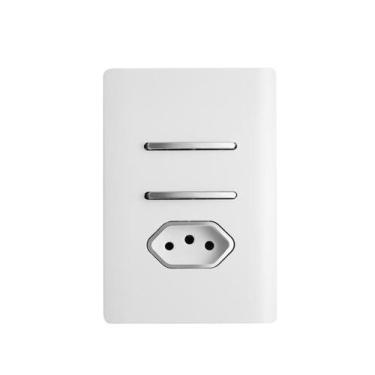 Imagem de Interruptor Duplo Simples com Tomada 20A - Novara Dicompel
