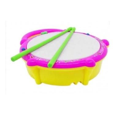 Imagem de Tamborzinho Musical Infantil Flash Drum com Baqueta Som e Luz - toys
