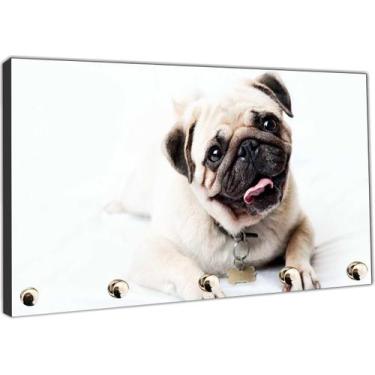 Imagem de Porta Chaves Animais Pug Pet Shop Cão Organizador Chaveiro - Vital Qua