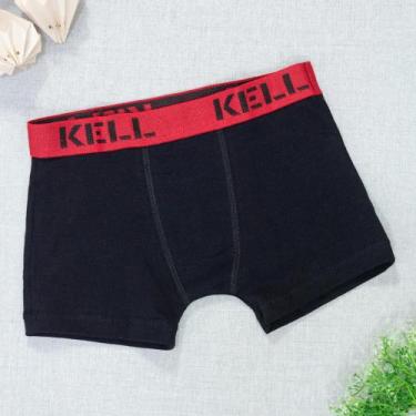 Imagem de Cueca Boxer Infantil Preta para Meninos de 01 a 06 Anos - Kell, Cós va
