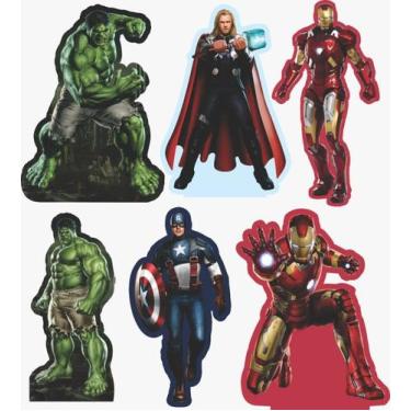Imagem de Kit Display de Mesa 6 Peças Para Festa Vingadores MDF - Juju Brasil