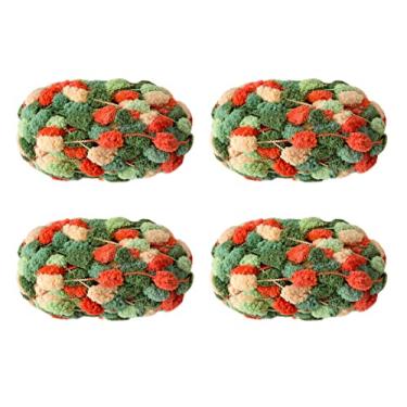 Imagem de 4 bolas de fio Pomp-A-Doodle, 100% poliéster Jelly Bean POM-POM para crochê, cobertor de tricô, tapete para animais de estimação, 600 g (noite tranquila)