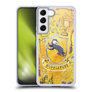 Imagem de Head Case Designs Capa de gel macio oficialmente licenciada Harry Potter Hufflepuff padrão Relíquias da Morte XIII compatível com Samsung Galaxy S22 5G