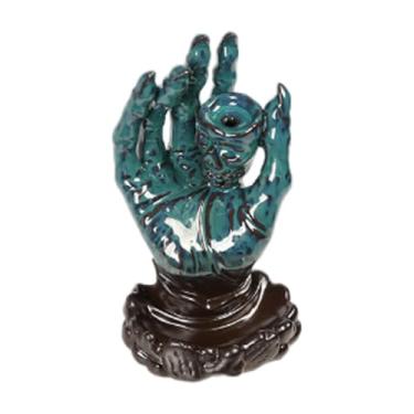 Imagem de UxicRuya Queimador de Incenso Backflow, Suporte de Incenso, Artesanato Colecionável, Decoração de Halloween, Ornamento de Mesa para Hotel, Azul