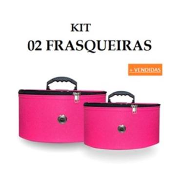 Imagem de Kit 2 Maleta Nécessaires Frasqueiras Maquiagem Premium De Luxo Casual 