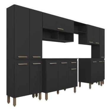 Imagem de Cozinha Modulada 7 Peças Tieli Preto - Móveis Arapongas - A Móveis Ara