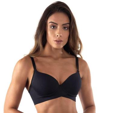 Imagem de Sutiã Base Transpassada Liebe 103006 Taça C - Microfibra, Preto, 46C