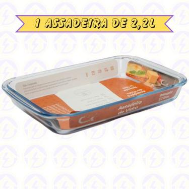 Imagem de 1 Assadeira Retangular 2,2L Forno Microondas Doces  Sobremesa - CasaVi