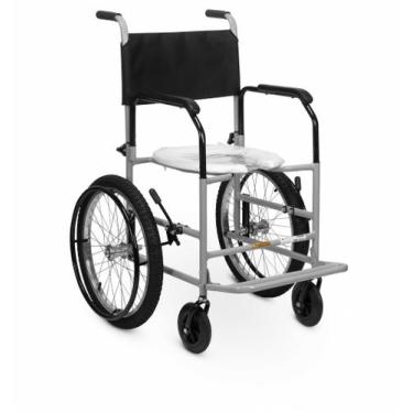 Imagem de Cadeira de banho rodas grandes 205 CDS, Largura assento 40cm, Cinza