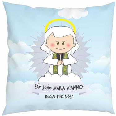 Imagem de Almofada Com Enchimento Oração Santinhos São João Maria Vianney - Fabr