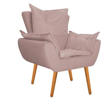 Imagem de Poltrona Decorativa Fenzzi Pés Palito Mel Sala de Espera Recepção Sued