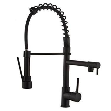 Imagem de Torneira Cozinha Gourmet Monocomando Com Spray Extensor - shoyyi, Pret