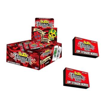 Imagem de Kit 2 Caixas Chiclete Buzzy Tutti Frutti Tatuagem Riclan - geral, chic