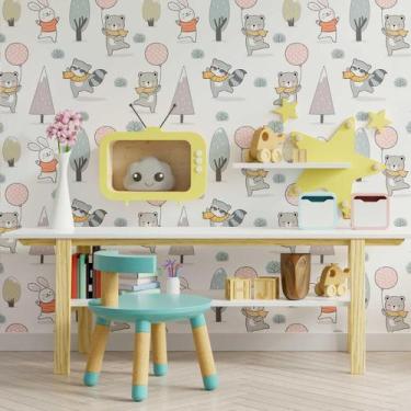 Imagem de Papel De Parede Adesivo Festa Animais N09090 0,58x2,5M - Adesivo BR