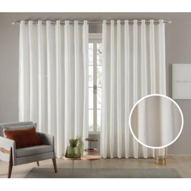 Imagem de Cortina Tecido Linho 6,00M De Largura X 2,30M De Altura Palha Para Sal