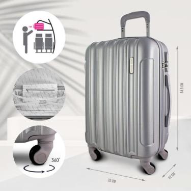 Imagem de Mala de Bordo para Viagem Trip Prata Jacki Design - G