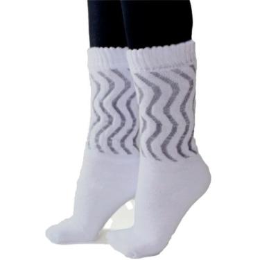 Imagem de Par Meia Aeróbica Fitness Vekyo Modas Cano Alto Meião Academia Acessór