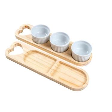 Imagem de Petisqueira Chique em Madeira com Ramequim Porta Molho - Carmisini