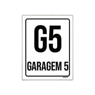 Imagem de Kit 5 Placas Sinalização Ambiente Indicativo G5 Garagem 5