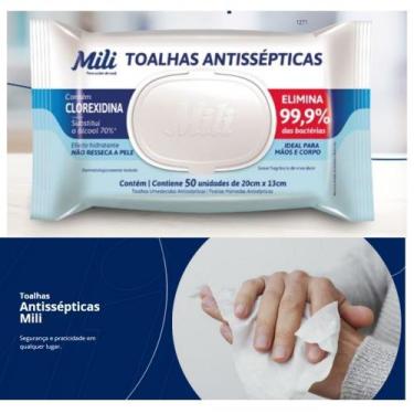 Imagem de Lenço Umedecido/ Toalhas Antissépticas Mili  pacote c/50 un - Mlil